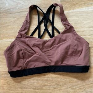Lululemon mauve sports bra strappy back size 8